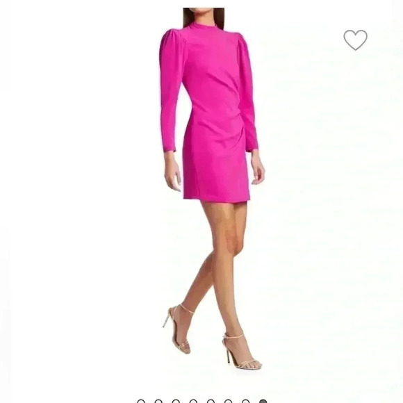 A.L.C Jane crepe Mini Dress in Hot Pink Long Sleeve wrap ALC 6 Christmas Holiday - Picture 5 of 16